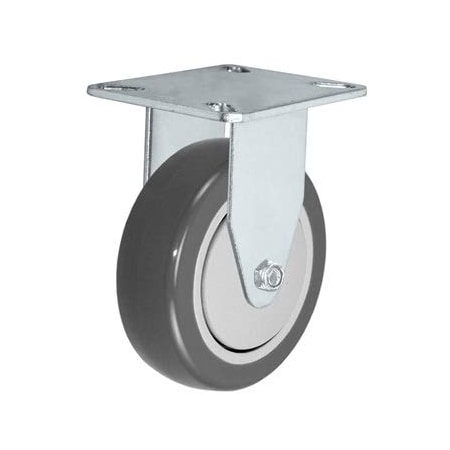 Casterhq 3"x1-1/4" Rigid Caster, Gray Polyurethane ON POLYOLEFIN CORE Wheel 24CR314PPU34X-02
